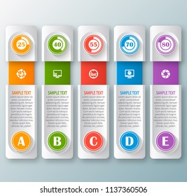 vector abstract 3d paper infographic elements.Business infographics