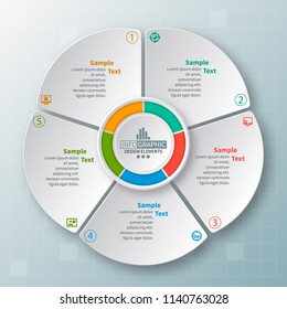vector abstract 3d paper infographic elements.Circular infographics
