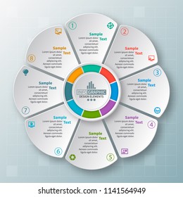 vector abstract 3d paper infographic elements.Circular infographics