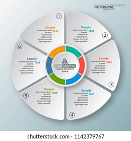 vector abstract 3d paper infographic elements.Circular infographics