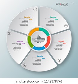vector abstract 3d paper infographic elements.Circular infographics