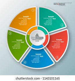vector abstract 3d paper infographic elements.Circular infographics