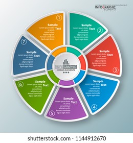 vector abstract 3d paper infographic elements.Circular infographics