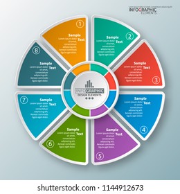 vector abstract 3d paper infographic elements.Circular infographics