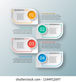 vector abstract 3d paper infographic elements.Business infographics