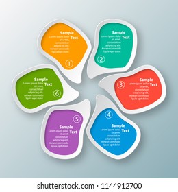 vector abstract 3d paper infographic elements.Circular infographics