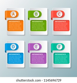 vector abstract 3d paper infographic elements.Business infographics