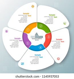 vector abstract 3d paper infographic elements.Circular infographics