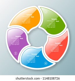 vector abstract 3d paper infographic elements.Circular infographics