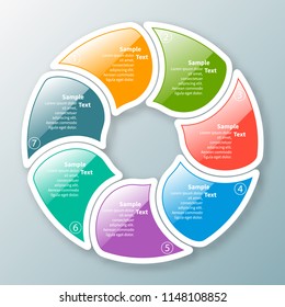 vector abstract 3d paper infographic elements.Circular infographics
