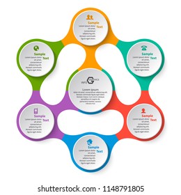 vector abstract 3d paper infographic elements.Metaball infographics.Round elements