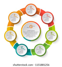 vector abstract 3d paper infographic elements.Circular infographics