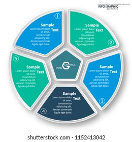 vector abstract 3d paper infographic elements.Circular infographics