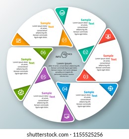 vector abstract 3d paper infographic elements.Circular infographics
