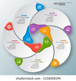vector abstract 3d paper infographic elements.Circular infographics