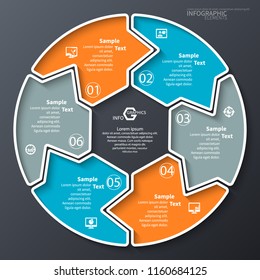 vector abstract 3d paper infographic elements.Circular infographics