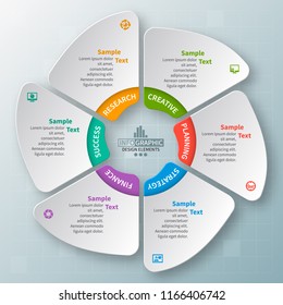 vector abstract 3d paper infographic elements.Circular infographics