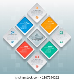 vector abstract 3d paper infographic elements.Business infographics