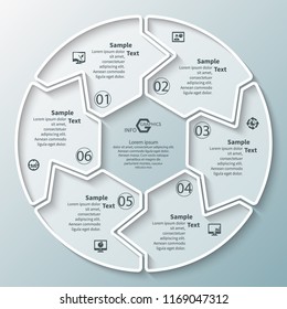 vector abstract 3d paper infographic elements.Circular infographics