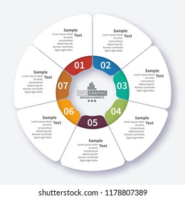 vector abstract 3d paper infographic elements.Circular infographics