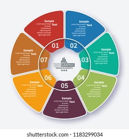 vector abstract 3d paper infographic elements.Circular infographics