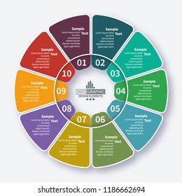 vector abstract 3d paper infographic elements.Circular infographics