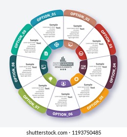 vector abstract 3d paper infographic elements.Circular infographics