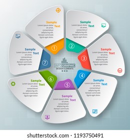 Vector Abstract 3d Paper Infographic Elements.Circular Infographics