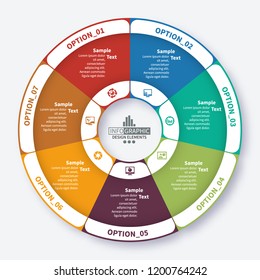 vector abstract 3d paper infographic elements.Circular infographics