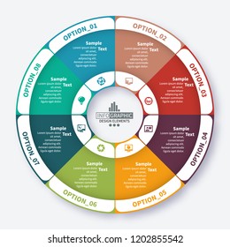 vector abstract 3d paper infographic elements.Circular infographics