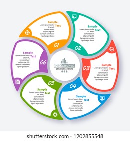 vector abstract 3d paper infographic elements.Circular infographics