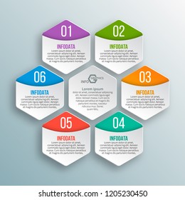 vector abstract 3d paper infographic elements.Hexagon infographics.Honeycomb design