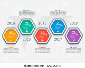 vector abstract 3d paper infographic elements.Hexagon infographics.Honeycomb design