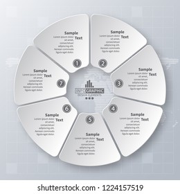 vector abstract 3d paper infographic elements.Circular infographics