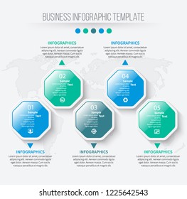 vector abstract 3d paper infographic elements.Octagon infographics.