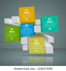 vector abstract 3d paper infographic elements.Business infographics