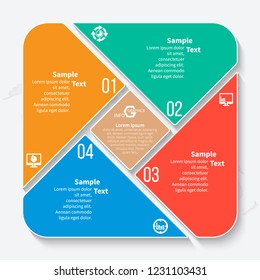 vector abstract 3d paper infographic elements.Circular infographics