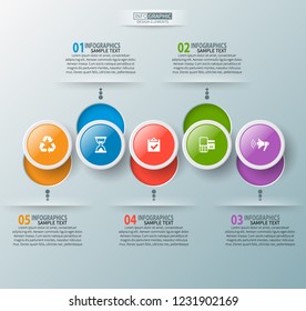 vector abstract 3d paper infographic elements.Business infographics