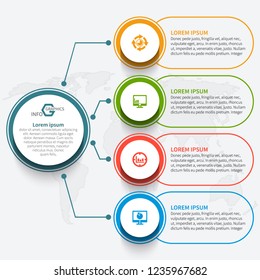 vector abstract 3d paper infographic elements.Circular infographics