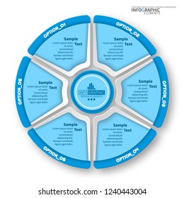 vector abstract 3d paper infographic elements.Circular infographics