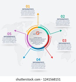 vector abstract 3d paper infographic elements.Circular infographics