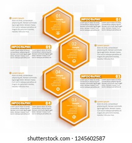 vector abstract 3d paper infographic elements.Hexagon infographics.Honeycomb design