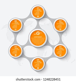 vector abstract 3d paper infographic elements.Circular infographics