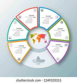 vector abstract 3d paper infographic elements.Circular infographics