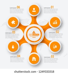 vector abstract 3d paper infographic elements.Circular infographics