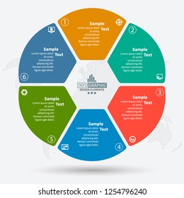 Vector Circle Infographic Template Diagram Graph Stock Vector (Royalty ...