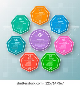 vector abstract 3d paper infographic elements.Circular infographics
