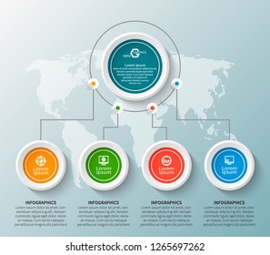 vector abstract 3d paper infographic elements.Business infographics