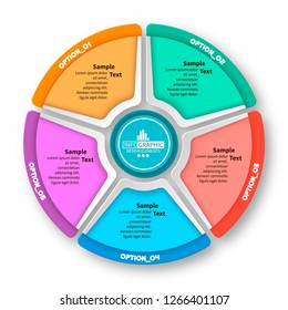 vector abstract 3d paper infographic elements.Circular infographics