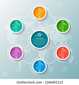 vector abstract 3d paper infographic elements.Circular infographics